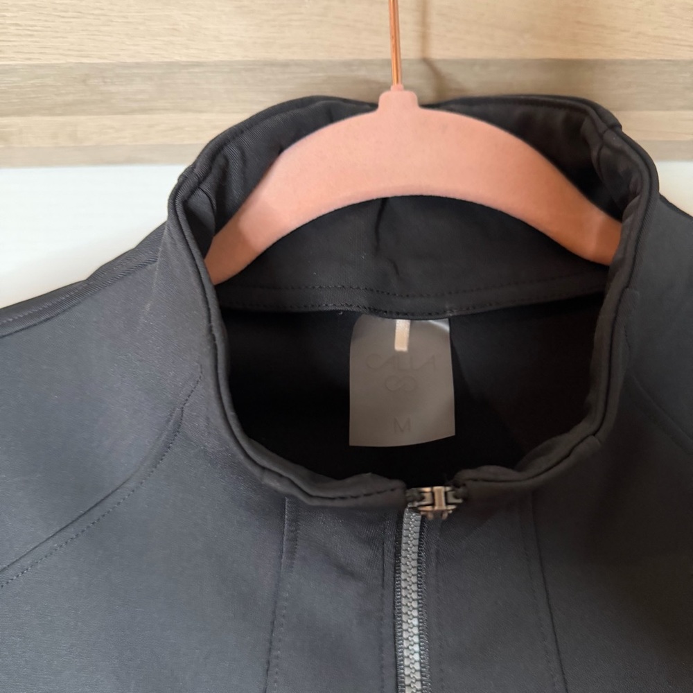 Calia Black Women's Zip-Front Peplum Stretch Jacket Medium - Picture 3 of 6